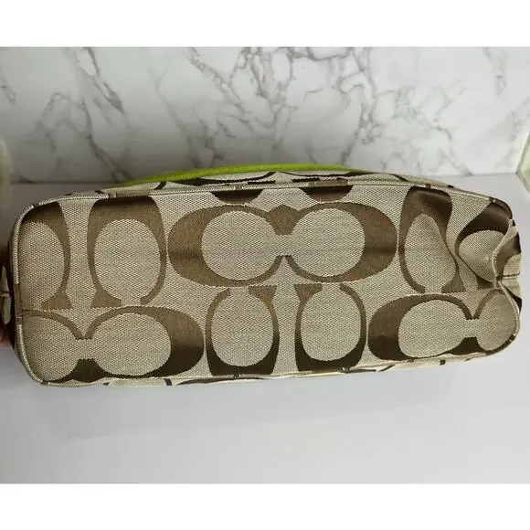 Coach Signature Stripe Khaki and Like Purse - Picture 6 of 13